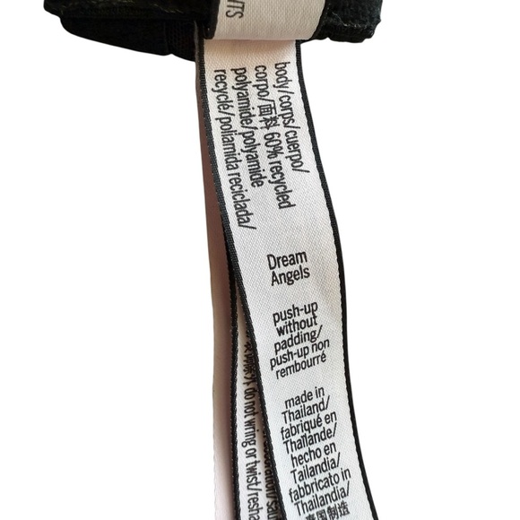 Victoria's Secret Dream Angels Push Up Bra 36DD Black Lace Unlined Underwire - Picture 6 of 6